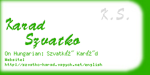 karad szvatko business card